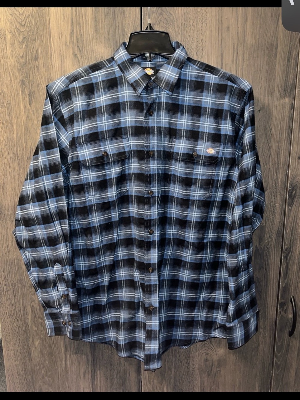 Dickies Blue Plaid Long-Sleeve Work Shirt